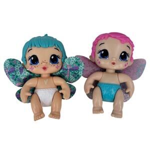 Baby Alive Glo Pixie Mini Dolls Lot of 2 Colorful Wings Cake Toppers Toys 4 Inch